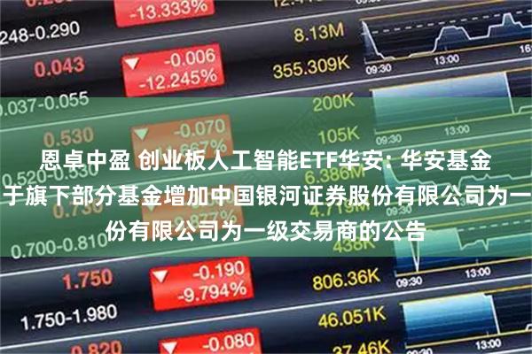 恩卓中盈 创业板人工智能ETF华安: 华安基金管理有限公司关于旗下部分基金增加中国银河证券股份有限公司为一级交易商的公告